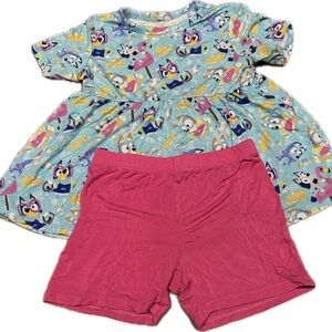 2T Little Snuggles Bluey Peplum/Shorts